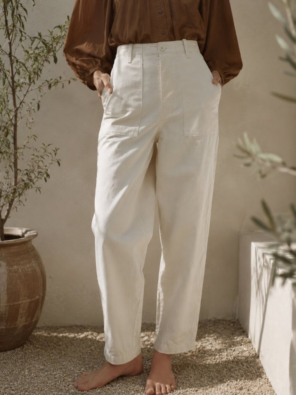 Dôen Walker Pants in Nutmilk NEW NWT